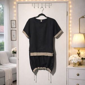 ✨ Lu.eL Lithuanian Linen Tunic Blouse w Adjustable Hem Size 6 (M)